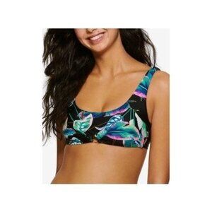 Hula Honey Bikini Swim Top Womens Size L Multicolor Tropical Bralette Lined